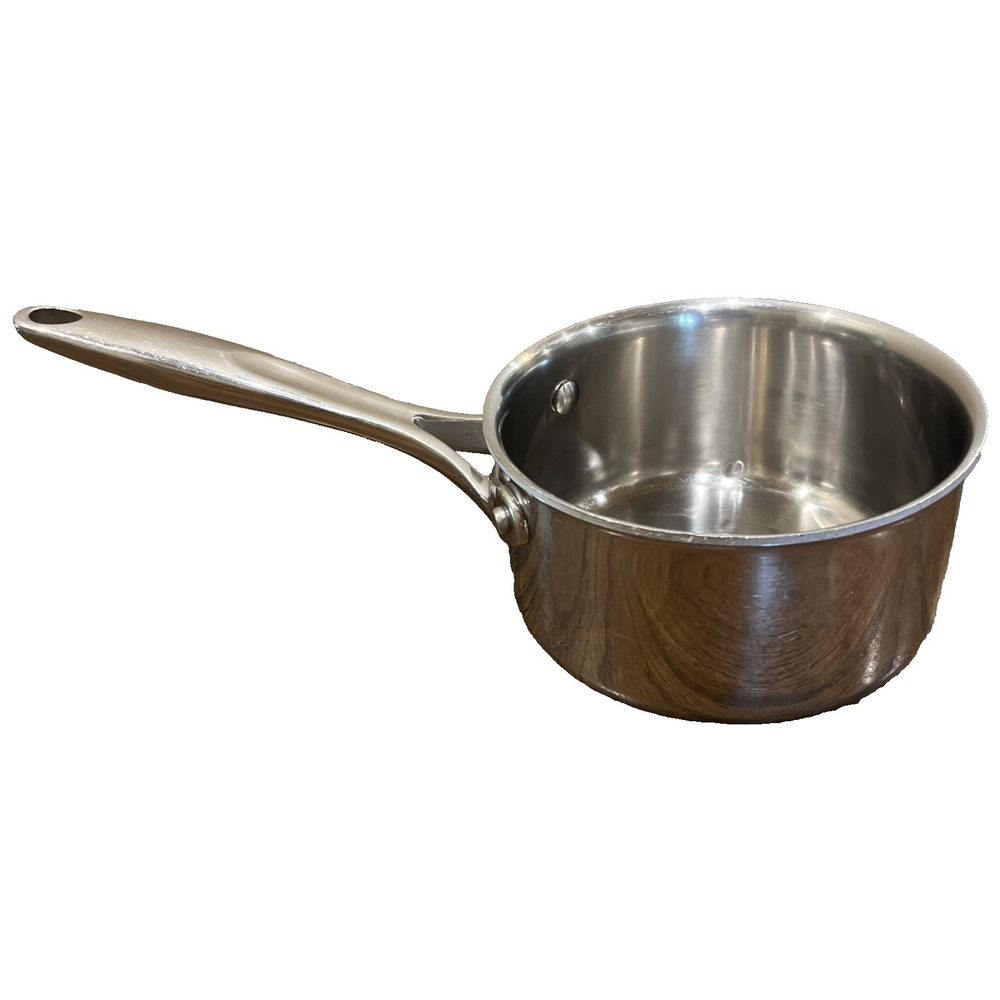 Pampered Chef Stainless Steel Saucepan 1.5 Qt Kitchen Cookware Retired Silver